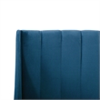 Pemberly Row Queen Tufted Headboard Platform Bed in Satin Teal Velvet