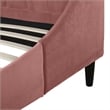 Pemberly Row Contemporary Queen Upholstered Platform Bed in Ash Rose