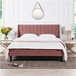 Pemberly Row Contemporary Queen Upholstered Platform Bed in Ash Rose