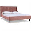 Pemberly Row Contemporary Queen Upholstered Platform Bed in Ash Rose