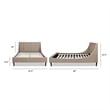Pemberly Row Contemporary Queen Upholstered Platform Bed in Mink Beige