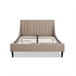 Pemberly Row Contemporary Queen Upholstered Platform Bed in Mink Beige