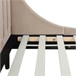 Pemberly Row Contemporary Queen Upholstered Platform Bed in Mink Beige