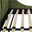 Pemberly Row Queen Tufted Headboard Platform Bed in Olive Green Velvet