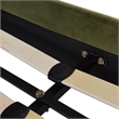 Pemberly Row Queen Tufted Headboard Platform Bed in Olive Green Velvet