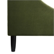 Pemberly Row Queen Tufted Headboard Platform Bed in Olive Green Velvet