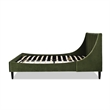 Pemberly Row Queen Tufted Headboard Platform Bed in Olive Green Velvet