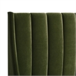 Pemberly Row Queen Tufted Headboard Platform Bed in Olive Green Velvet
