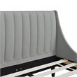 Pemberly Row Queen Vertical Tufted Headboard Platform Bed in Opal Grey Velvet
