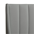 Pemberly Row Queen Vertical Tufted Headboard Platform Bed in Opal Grey Velvet