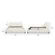 Pemberly Row King Vertical Tufted Headboard Platform Bed in Cloud White Velvet