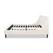 Pemberly Row King Vertical Tufted Headboard Platform Bed in Cloud White Velvet