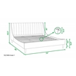 Pemberly Row King Vertical Tufted Headboard Platform Bed in Mink Beige