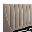 Pemberly Row King Vertical Tufted Headboard Platform Bed in Mink Beige