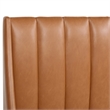 Pemberly Row King Tufted Headboard Platform Bed in Caramel Tan Faux Leather