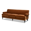 Pemberly Row 3-Cushion Tightback Sofa in Burnt Orange Velvet