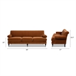Pemberly Row 3-Cushion Tightback Sofa in Burnt Orange Velvet