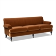 Pemberly Row 3-Cushion Tightback Sofa in Burnt Orange Velvet