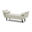 Pemberly Row Contemporary Tufted Flared Arm Entryway Bench in Taupe