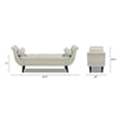 Pemberly Row Contemporary Tufted Flared Arm Entryway Bench in Taupe