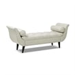 Pemberly Row Contemporary Tufted Flared Arm Entryway Bench in Taupe