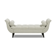 Pemberly Row Contemporary Tufted Flared Arm Entryway Bench in Taupe