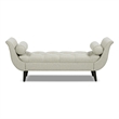 Pemberly Row Contemporary Tufted Flared Arm Entryway Bench in Taupe