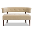 Pemberly Row Roll Arm Tufted Bench Settee in Fawn Brown Velvet