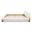 Pemberly Row Puffy Platform Bed King with Sherpa Boucle in Ivory White