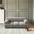 Pemberly Row Upholstered Small to Medium Pet Bed in Uptown Gray Velvet