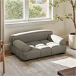 Pemberly Row Upholstered Small to Medium Pet Bed in Uptown Gray Velvet