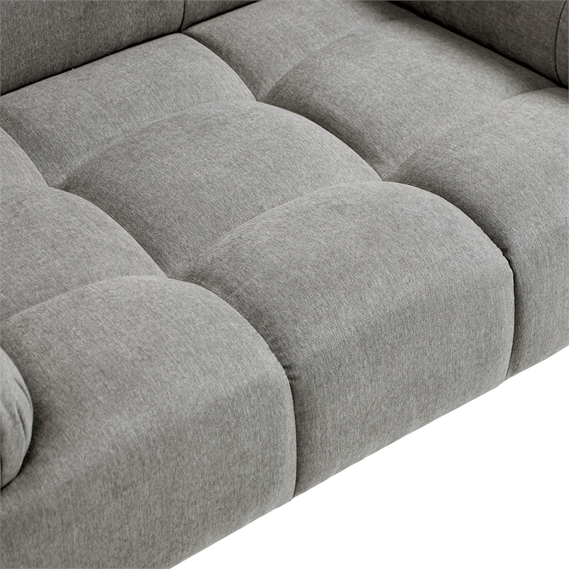 Pemberly Row Upholstered Small to Medium Pet Bed in Uptown Gray Velvet