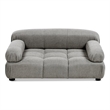 Pemberly Row Upholstered Small to Medium Pet Bed in Uptown Gray Velvet