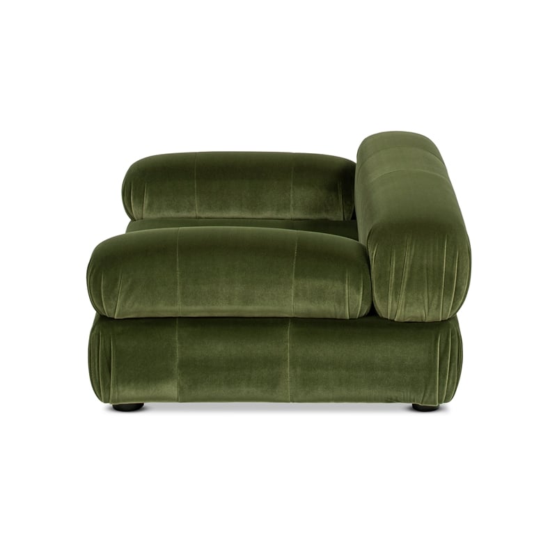 Pemberly Row Upholstered Small to Medium Pet Bed in Olive Green Velvet