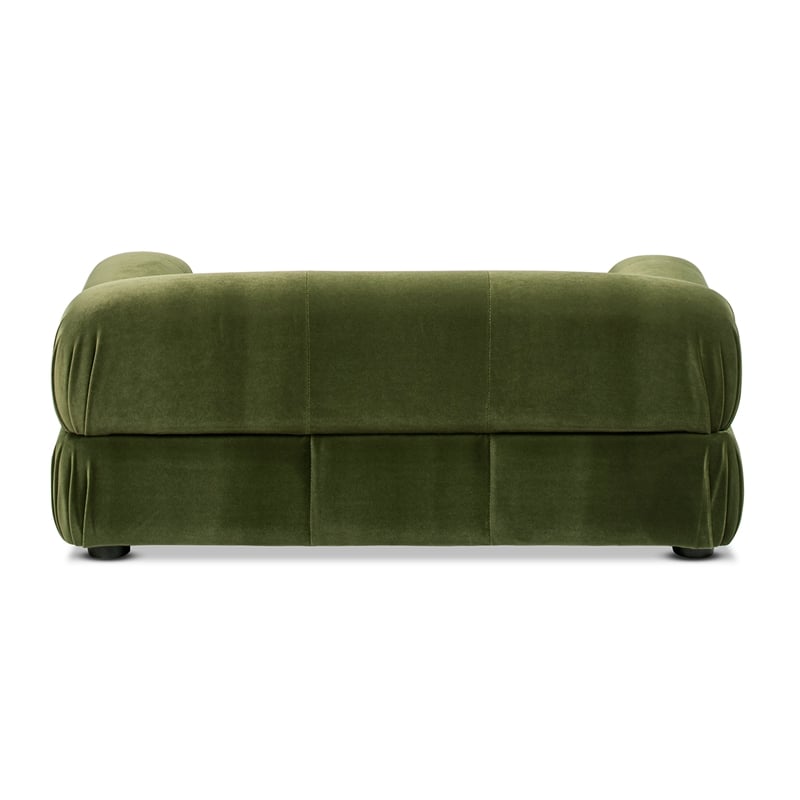 Pemberly Row Upholstered Small to Medium Pet Bed in Olive Green Velvet