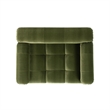 Pemberly Row Upholstered Small to Medium Pet Bed in Olive Green Velvet