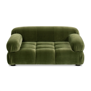 Pemberly Row Upholstered Small to Medium Pet Bed in Olive Green Velvet