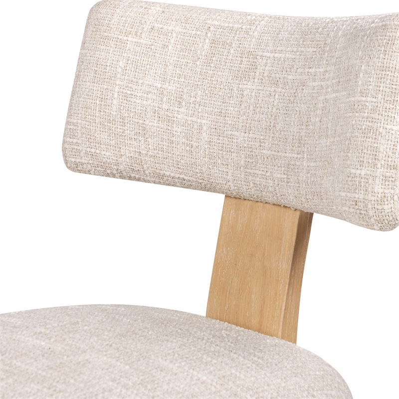 Pemberly Row Split Back Beige Chenille Dining Side Chair Set of 2