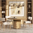 Pemberly Row Split Back Beige Chenille Dining Side Chair Set of 2