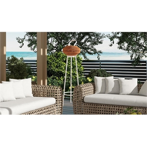 Pemberly Row 39.5&quot Indoor/Outdoor Patio Lantern Stand in Daisy White