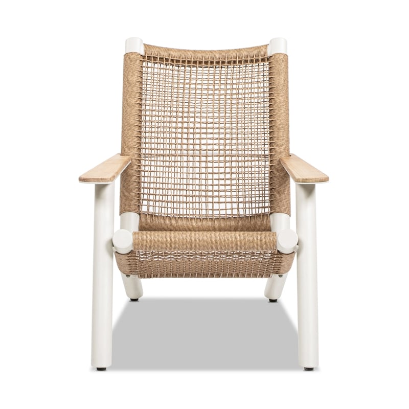 Pemberly Row Adirondack Outdoor Lounge Chair in Light Beige Gray