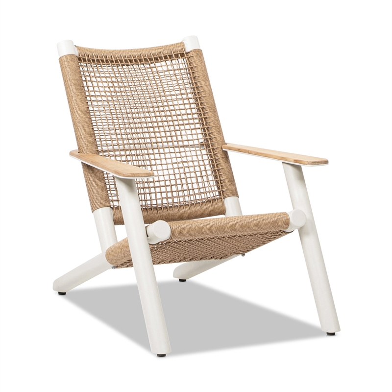 Pemberly Row Adirondack Outdoor Lounge Chair in Light Beige Gray
