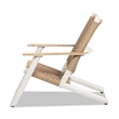 Pemberly Row Adirondack Outdoor Lounge Chair in Light Beige Gray