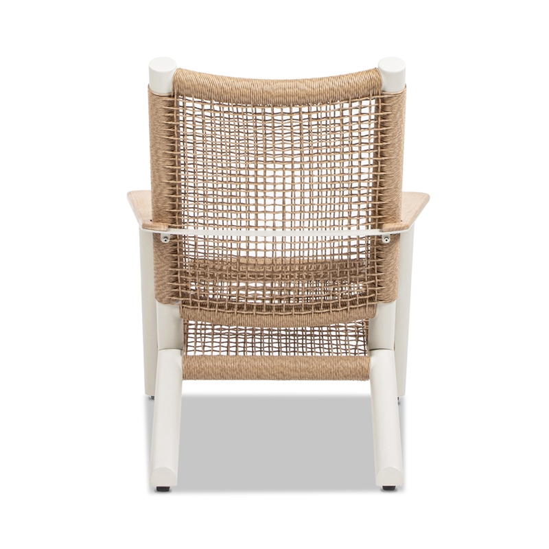 Pemberly Row Adirondack Outdoor Lounge Chair in Light Beige Gray