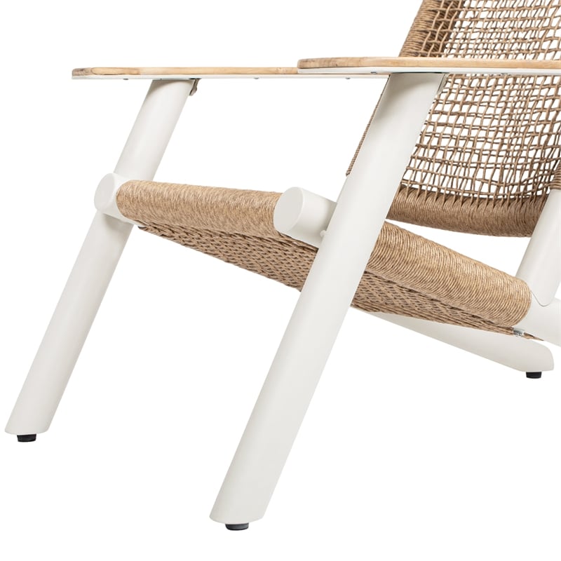 Pemberly Row Adirondack Outdoor Lounge Chair in Light Beige Gray