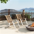 Pemberly Row Adirondack Outdoor Lounge Chair in Light Beige Gray