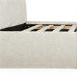 Pemberly Row Grounded Upholstered Platform Bed in Oatmeal Light Beige