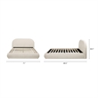 Pemberly Row Grounded Upholstered Platform Bed in Oatmeal Light Beige