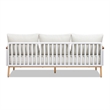 Pemberly Row 2-Piece Teak & Aluminum Outdoor Sofa & Table Patio Set in Sand Dune