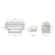 Pemberly Row 2-Piece Teak & Aluminum Outdoor Sofa & Table Patio Set in Sand Dune